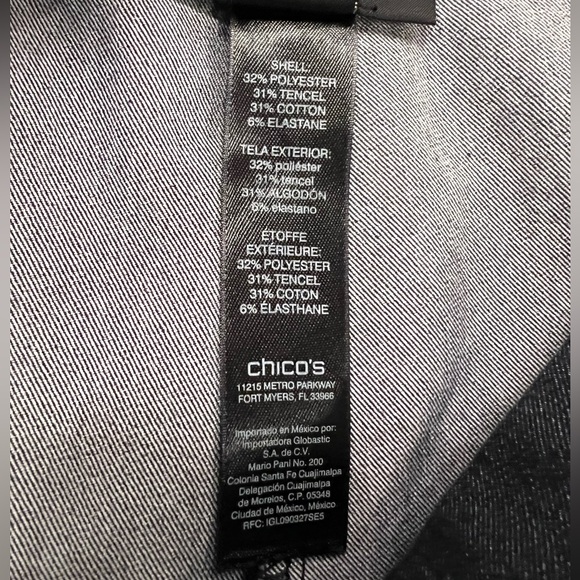 Chico's Black So Slimming Crop Stretch Pants Pull On Polyester Blend Size 10 - Picture 5 of 5